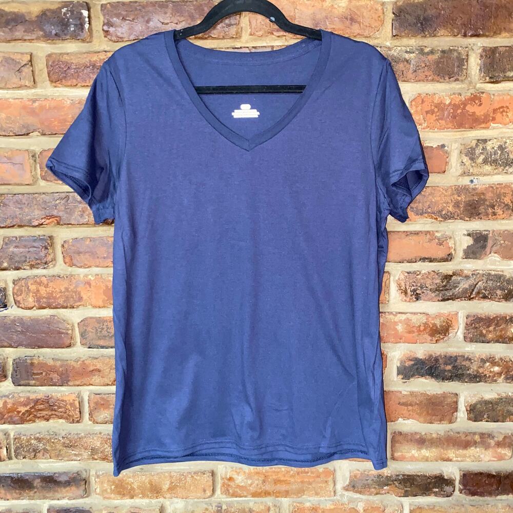 NWOT Fanatics Navy Blue Short Sleeve V-Neck Cotton T-Shirt Tee Womens Size Small